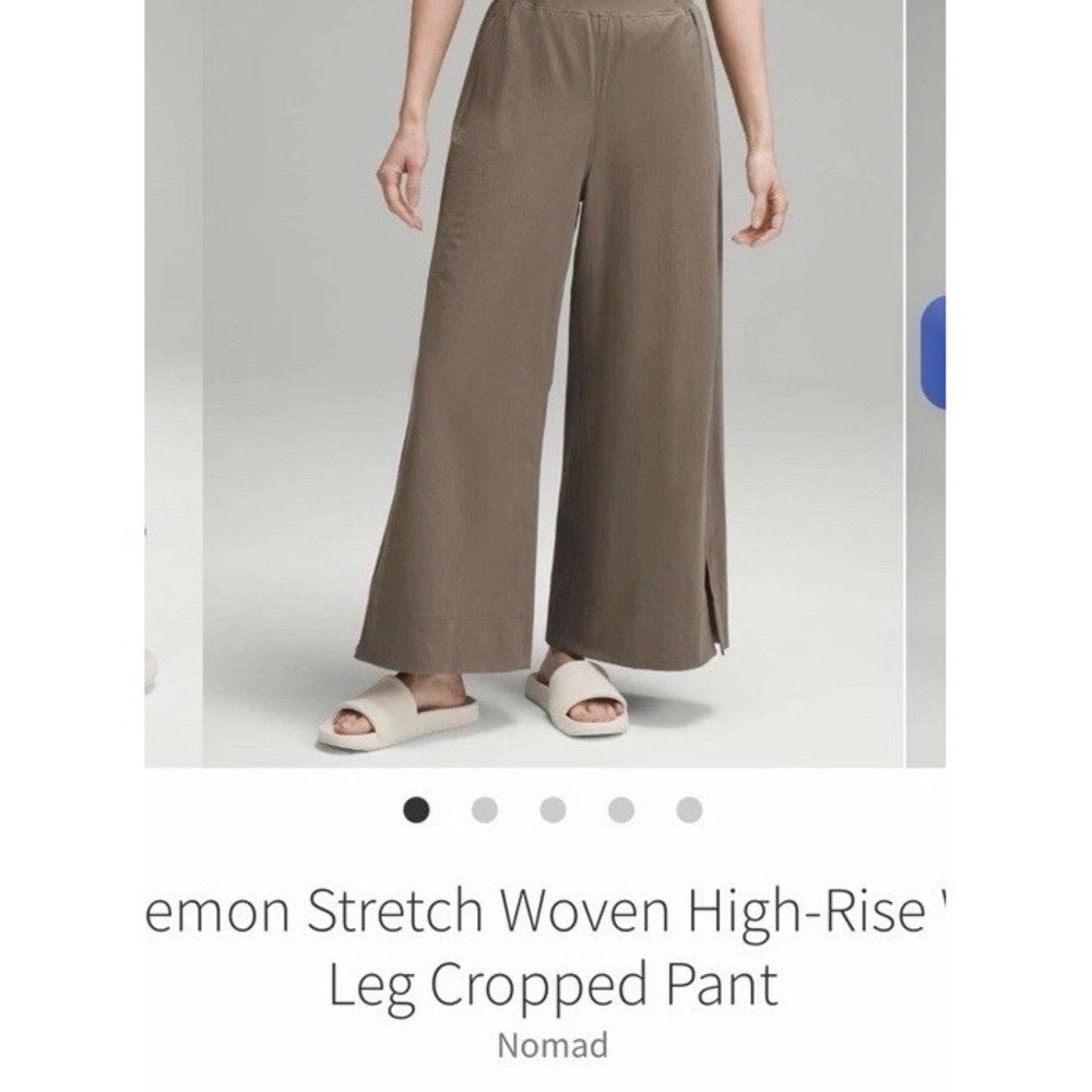 🍋EUC Lululemon Stretch Woven HIGH RISE Wide Leg CROPPED PANT XL NOMAD W6CNUS